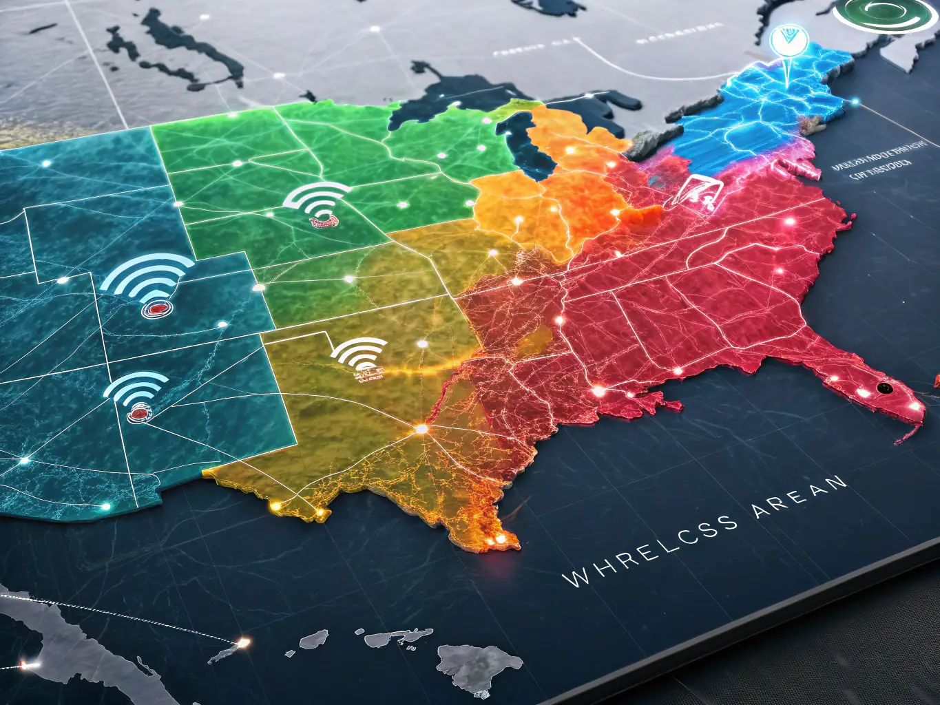 An image showing a map of the USA with pins indicating Master Print Zone's service locations, emphasizing its nationwide reach.